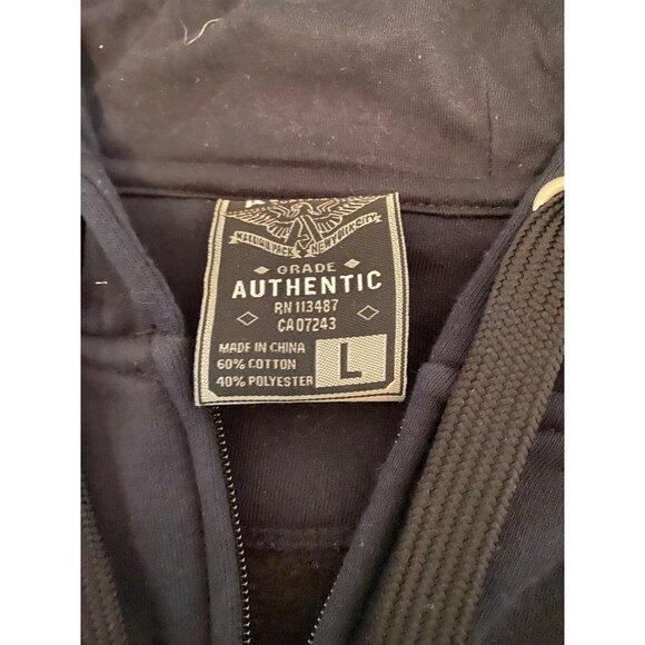 Arivex Men's AUTHENTIC Black Hoodie Full Zip Heavy Weight Large - Picture 9 of 9